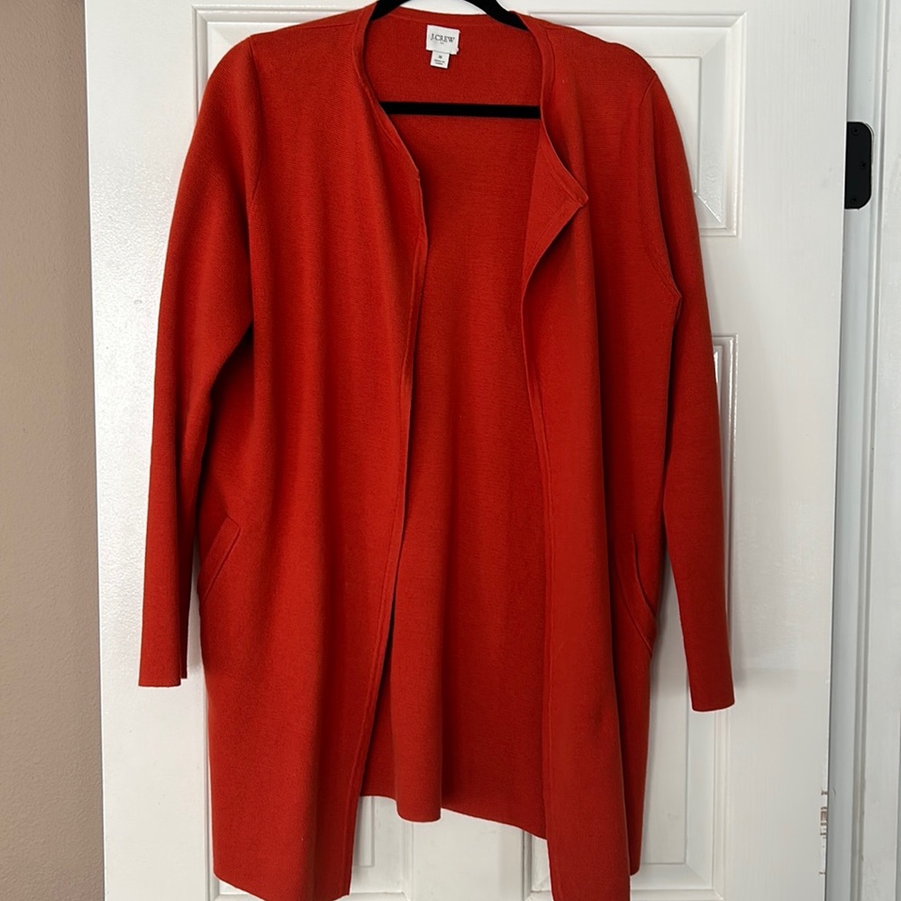 J Crew collarless sweater blazer